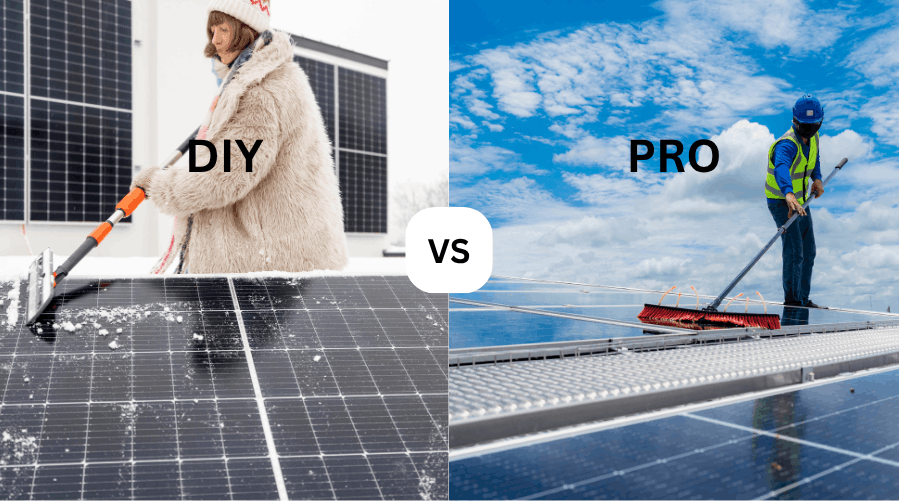 A comparison of DIY vs professional solar cleaning and maintenance services in Orlando, FL.