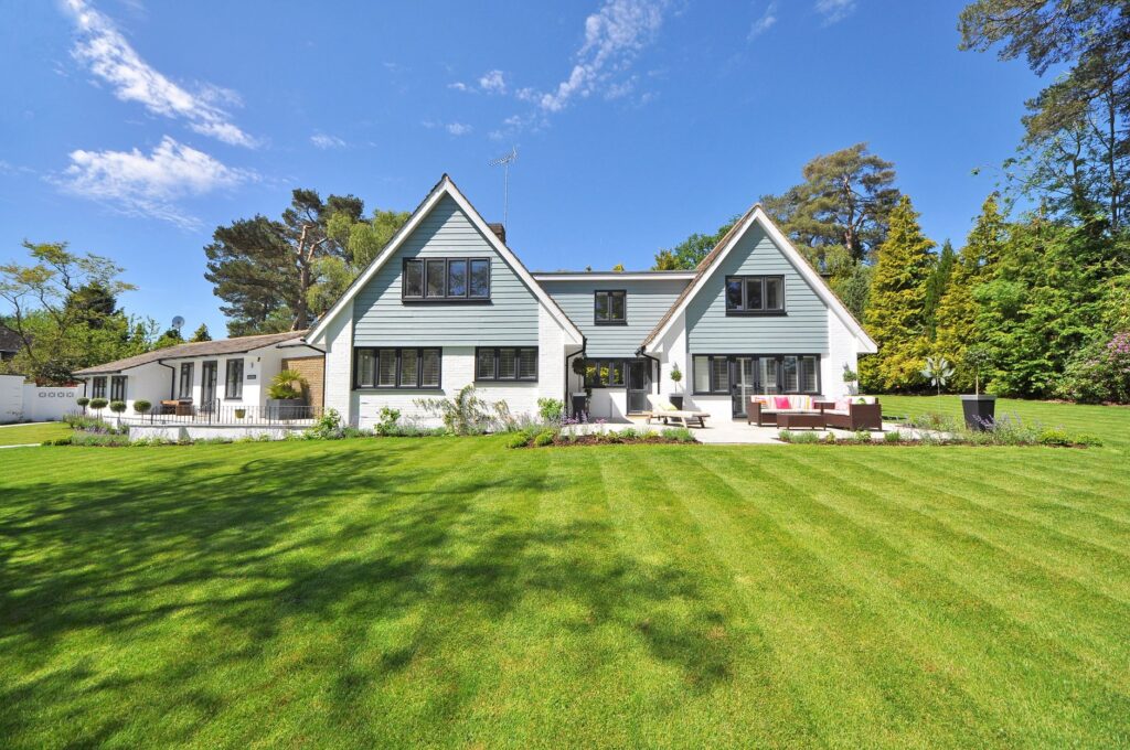 Finding Reliable Lawn Services Near Me in Ocala, FL (2026 Guide) 2 side-by-side comparison of an unmowed and freshly mowed Ocala front yard