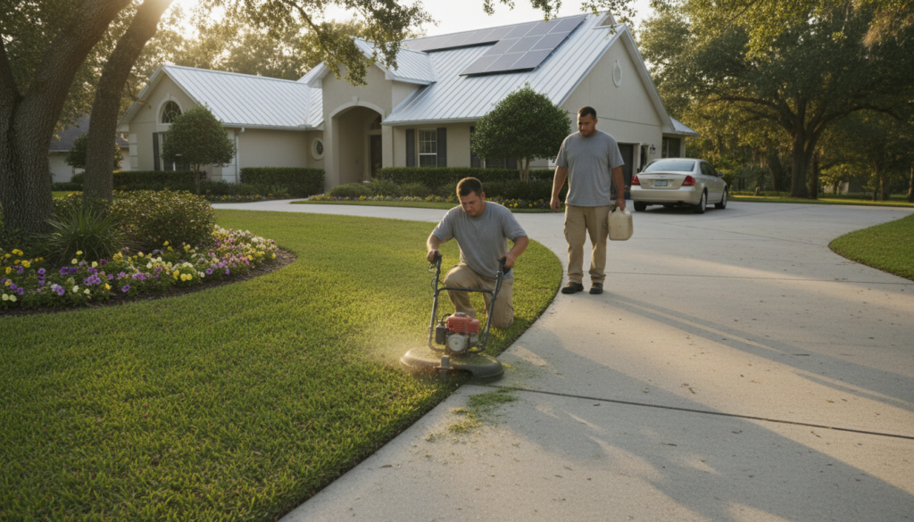 Searching for Lawn Mowing in My Area? Your Ocala 2026 Guide 3 reliable lawn mowing service near me crew trimming edges along driveway